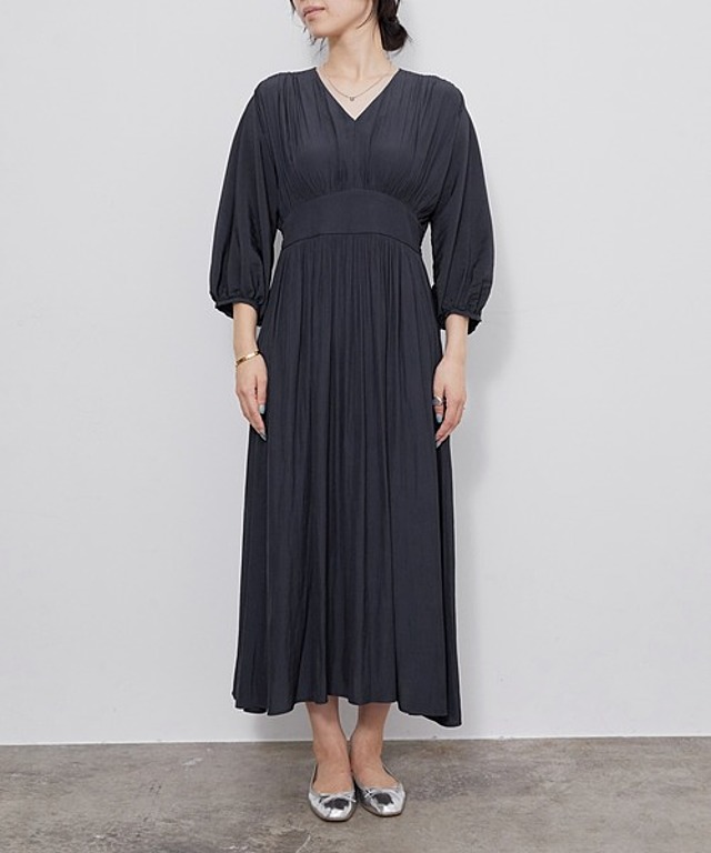 デシンジャガードウエストマークワンピース