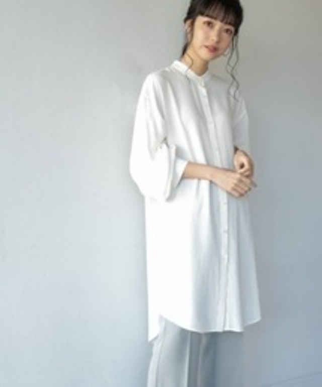 バンドカラールーズシャツ