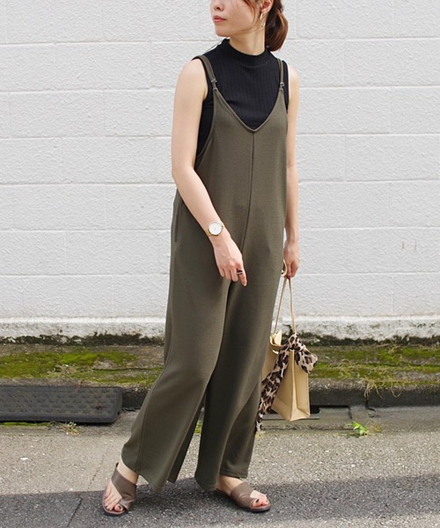 ふくれジャガードキャミサロペット