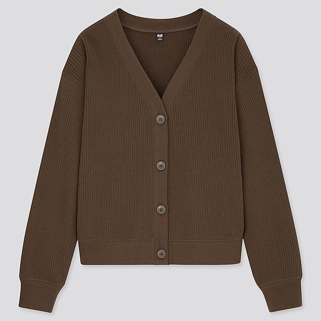 コットンリブカーディガン（長袖）