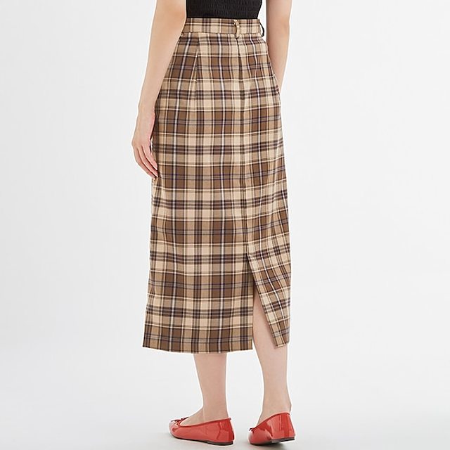 チェックナロースカート