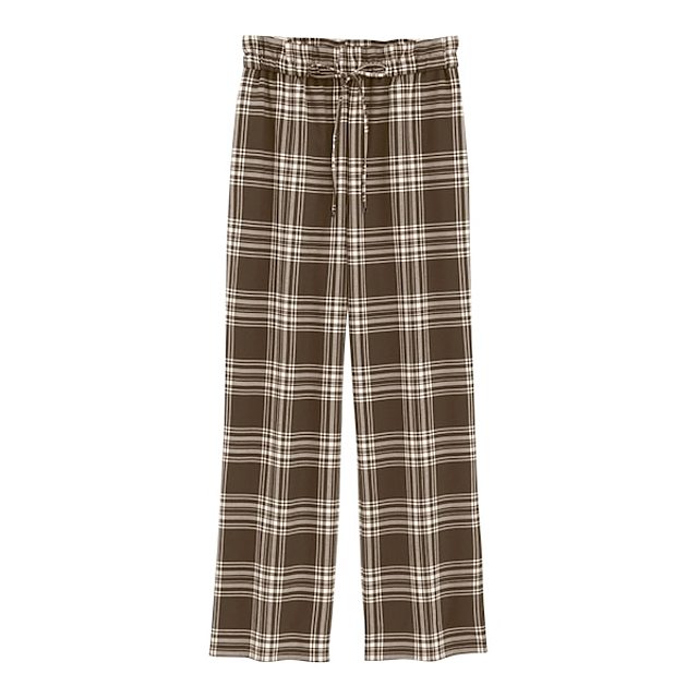 チェックストレートパンツYG+E