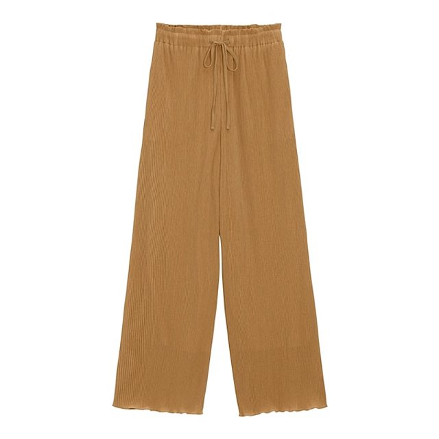 プリーツドローストリングイージーワイドパンツQ