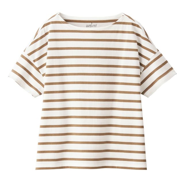 太番手天竺編みボートネックワイドＴシャツ（半袖）