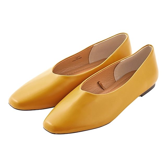 Vカットシフォンフラットシューズ