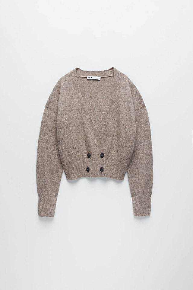 ウール混カーディガン