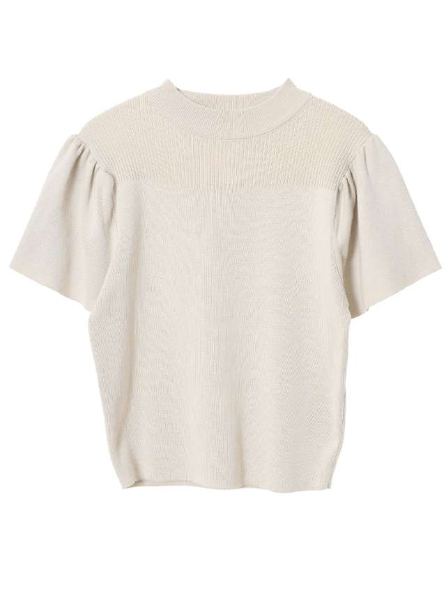 フレアショルダーボトルネックニット