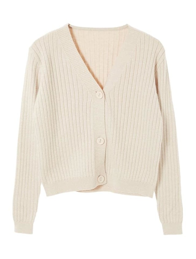 コンパクトリブニットカーディガン