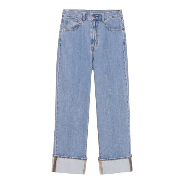 ロールアップストレートジーンズ