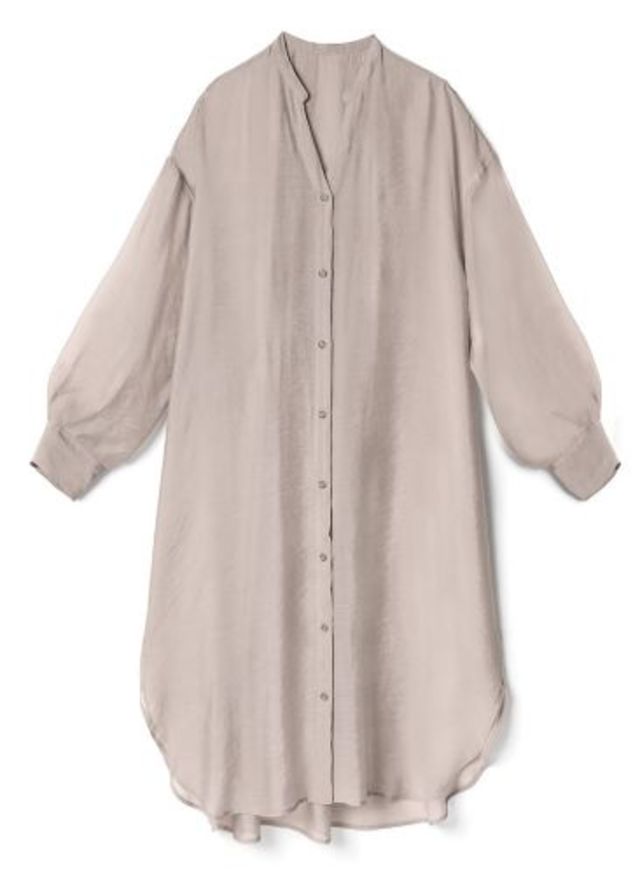 ロングシアーシャツワンピース