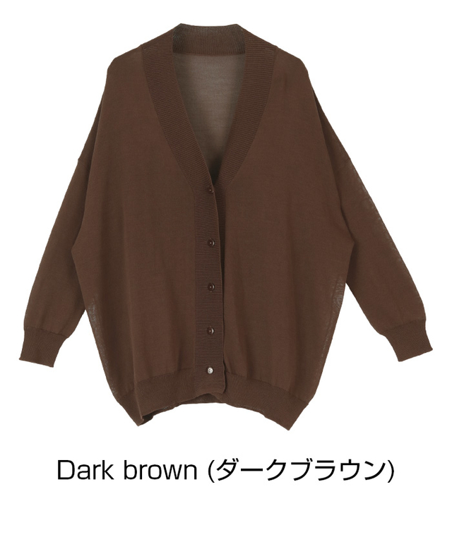 リブ襟シアーカーディガン