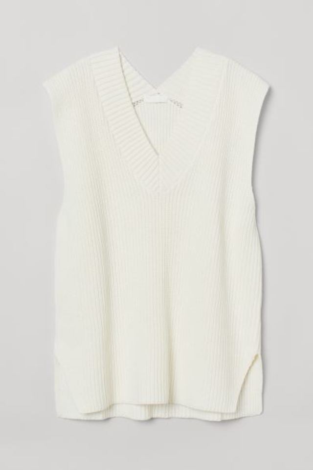 リブニットプルオーバーベスト