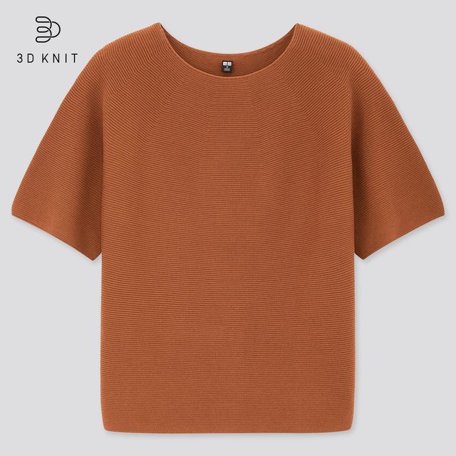 3Dコットンワイドスリーブセーター（5分袖）