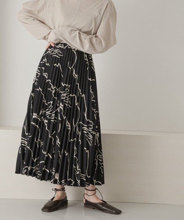 プリントプリーツスカート