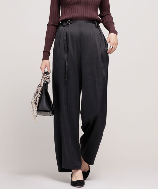 ハンマーサテンタックリラックスパンツ