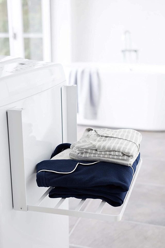 TOWER 洗濯機横マグネット折り畳み棚