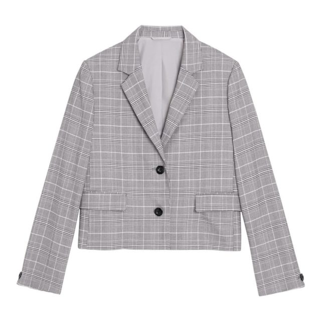 チェッククロップドテーラードジャケット