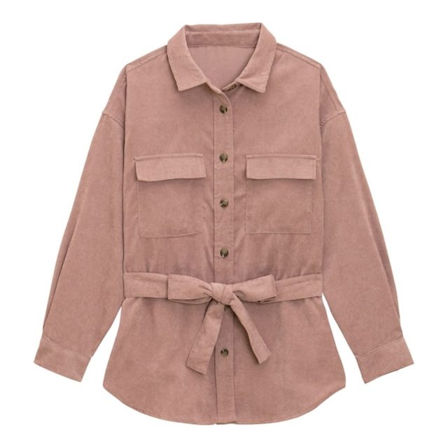 コーデュロイベルテッドオーバーサイズシャツ(長袖)