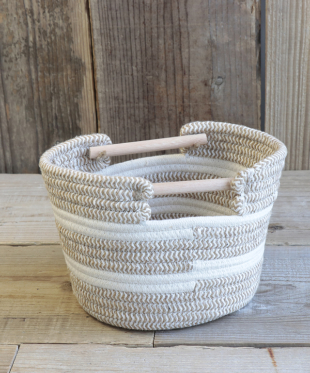 ウッドハンドルロープバスケット(Sサイズ)