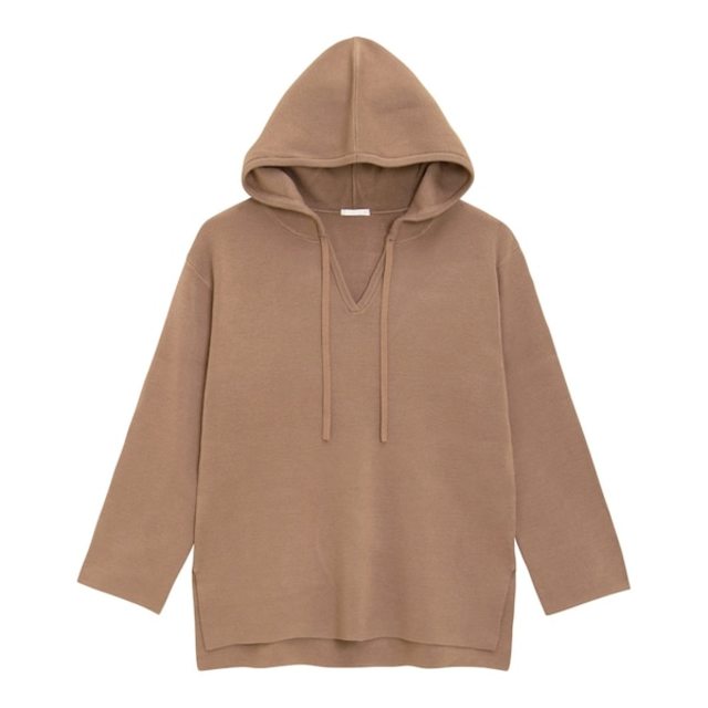 スウェットライクフーディニットチュニック