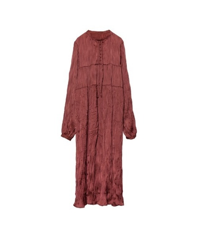 ヴィンテージサテンボリュームスリーブワッシャーワンピース