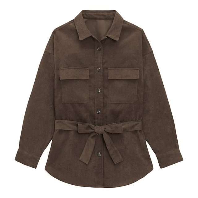 コーデュロイベルテッドオーバーサイズシャツ