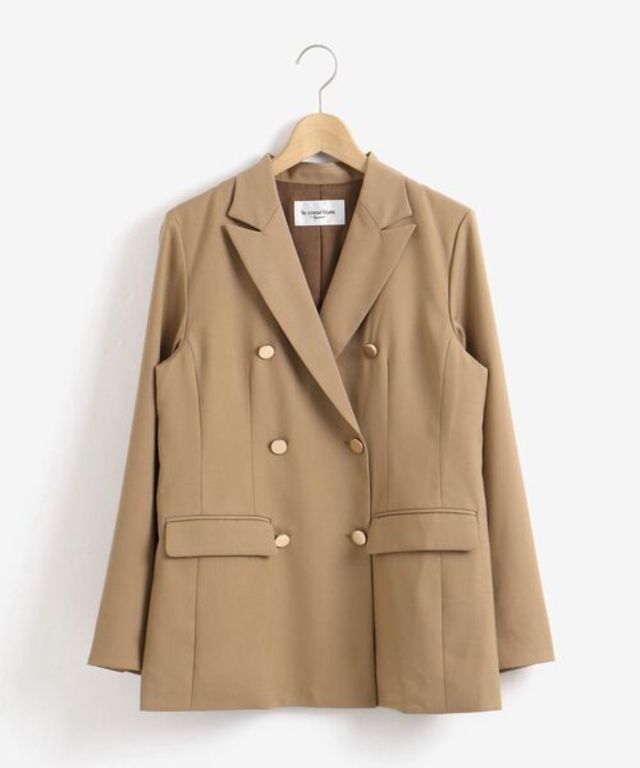 ギャバストレッチピークドカラージャケット