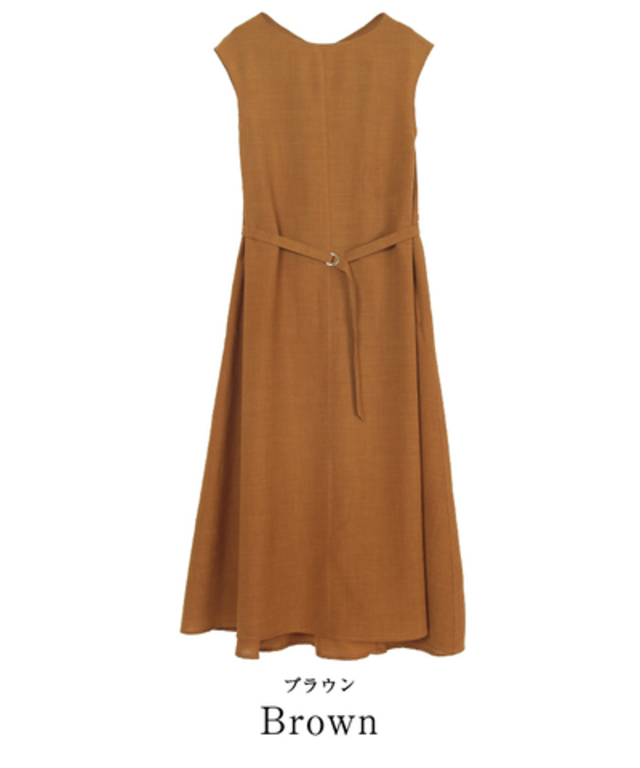 リネンライクノースリーブワンピース