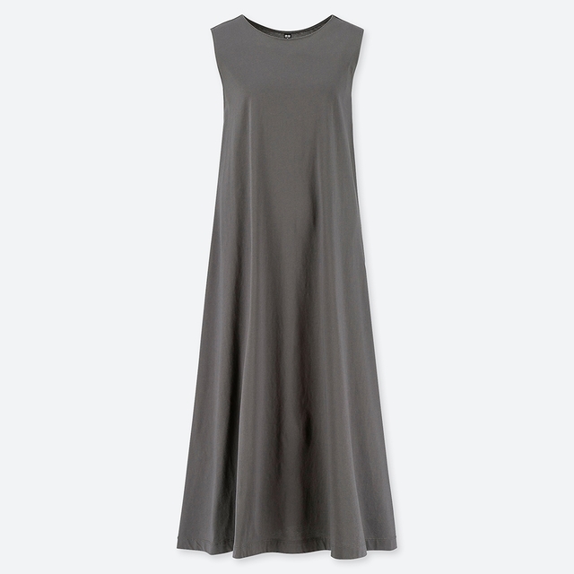 マーセライズコットンAラインロングワンピース