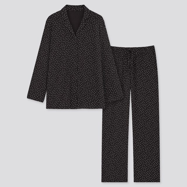 ドレープジャージーパジャマ（ドット・長袖）