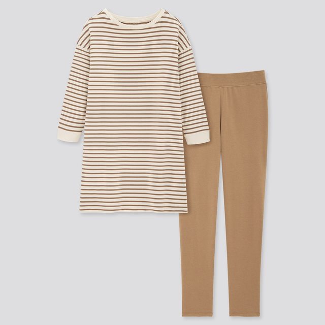 ウルトラストレッチチュニックセット（ボーダー・ 8分袖）