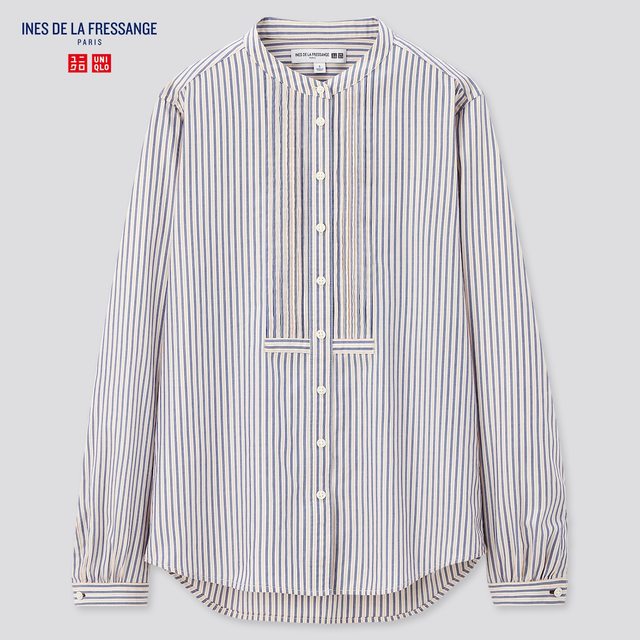 コットンツイルピンタックストライプシャツ(長袖)