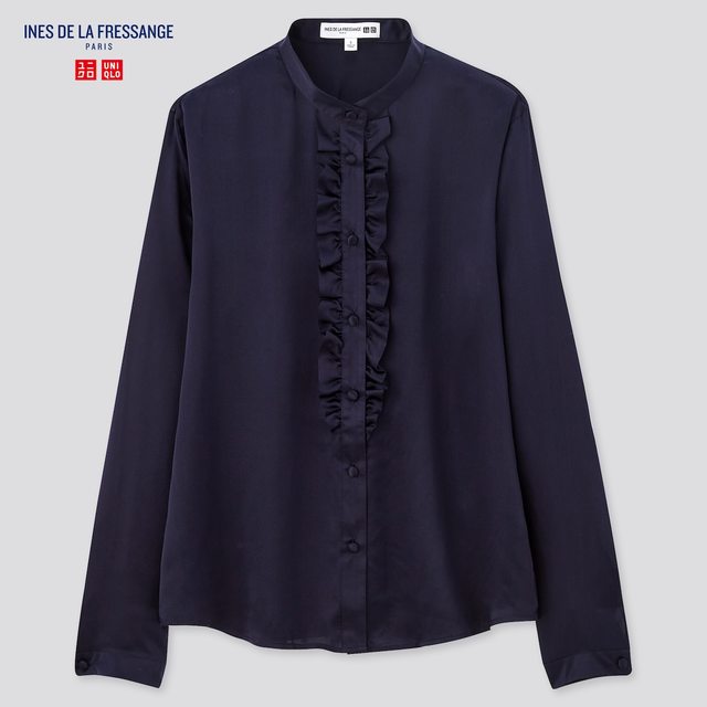 シルクフリルブラウス(長袖)