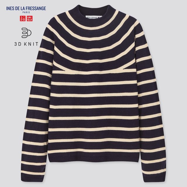 3Dエクストラファインメリノボーダーセーター(長袖)