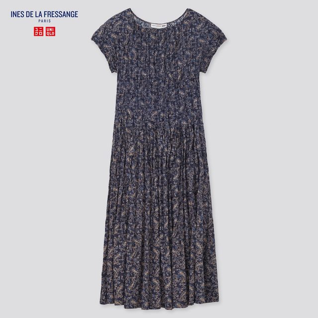 ツイストプリーツワンピース(半袖・ペイズリー)