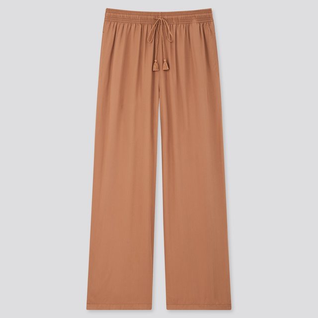 サテンドレープストレートパンツ