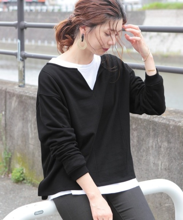 キーネック2wayスウェット