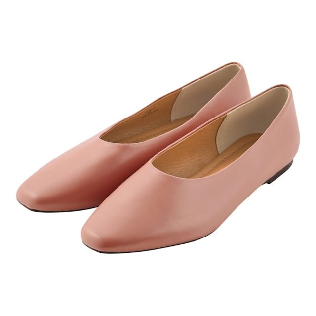 Vカットシフォンフラットシューズ