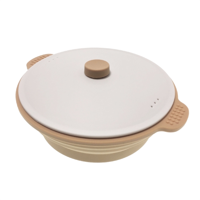 レンジで楽チン シリコンスチーマー丸型 オレンジ