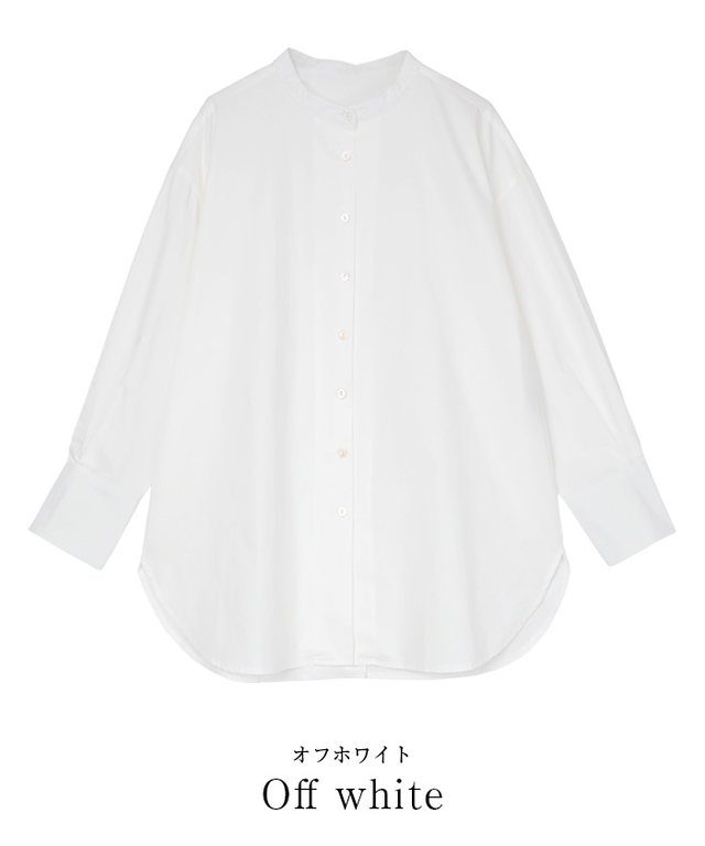 釦バックスリットチュニックシャツ