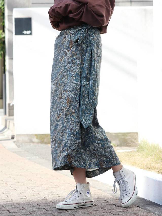 ペイズリーラップスカート