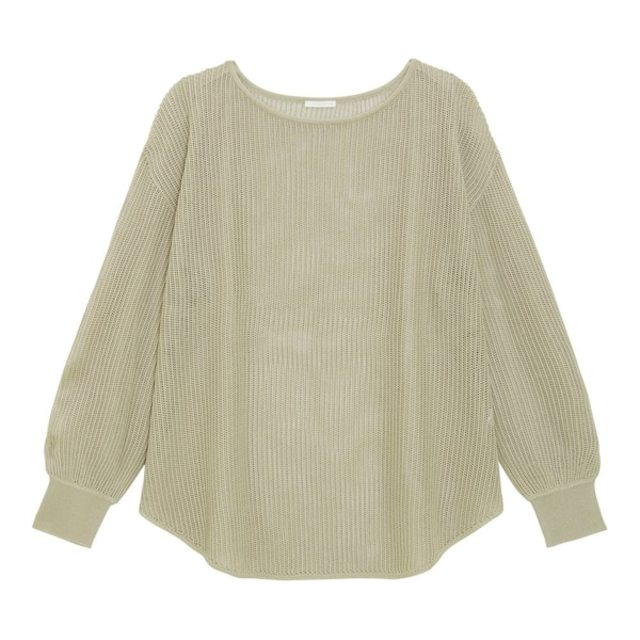 メッシュラウンドヘムセーター(長袖)