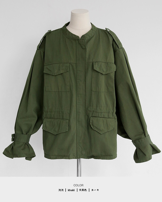 ストラップスリーブミリタリージャケット
