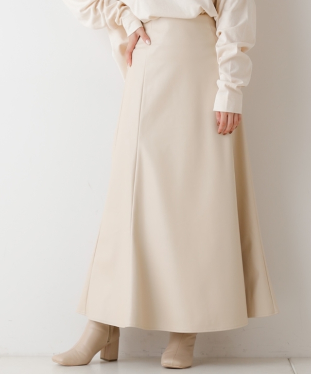 レザーロングフレアスカート