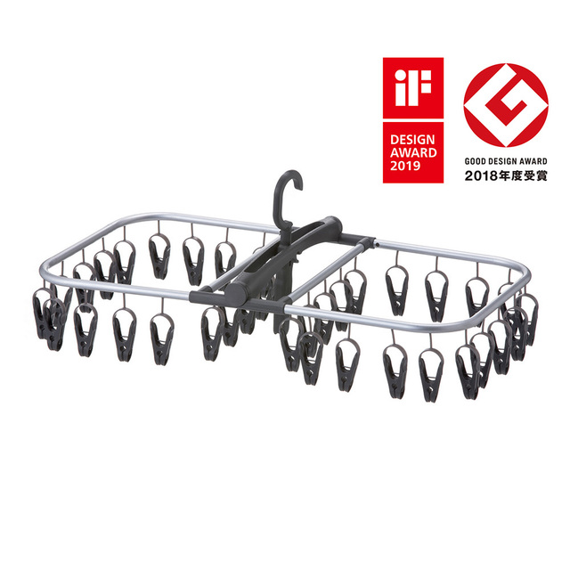 インテリア洗濯ハンガー 40ピンチ グレー