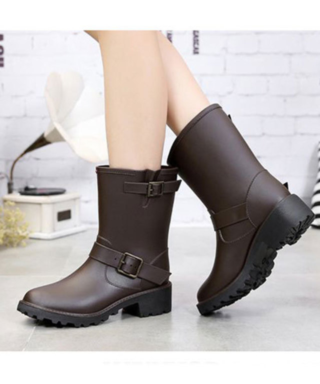 厚底エンジニアレインブーツ