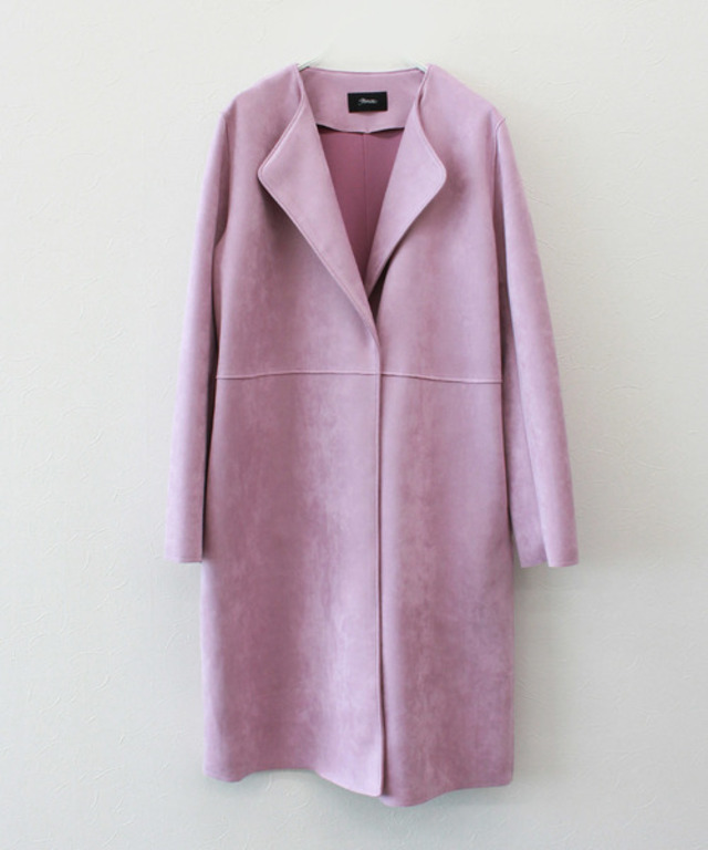 スエードボンディングノーカラーコート