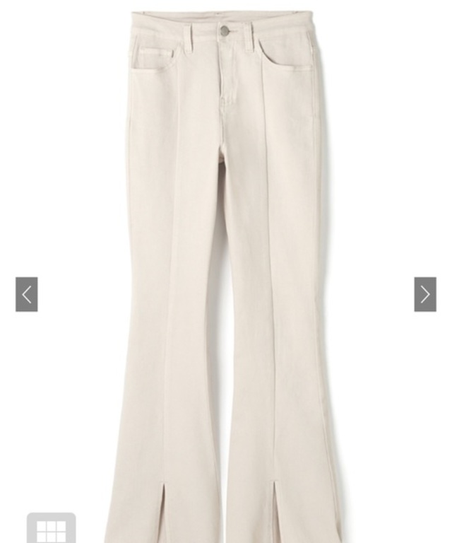 フリンジヘムセンタースリットフレアパンツ