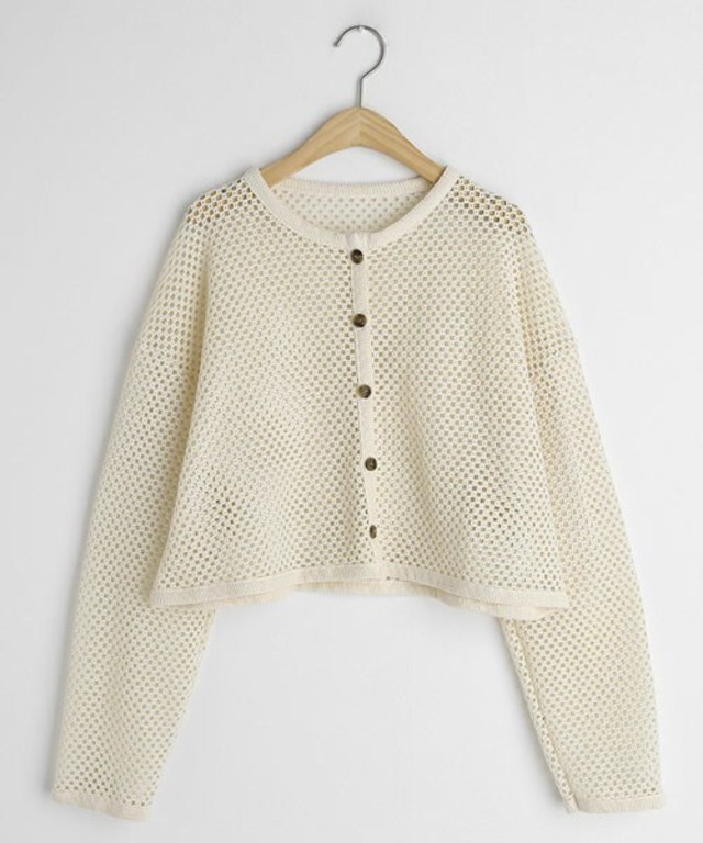 パンチングニットカーディガン