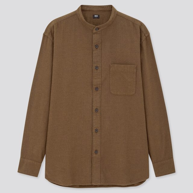 フランネルスタンドカラーシャツ（長袖）